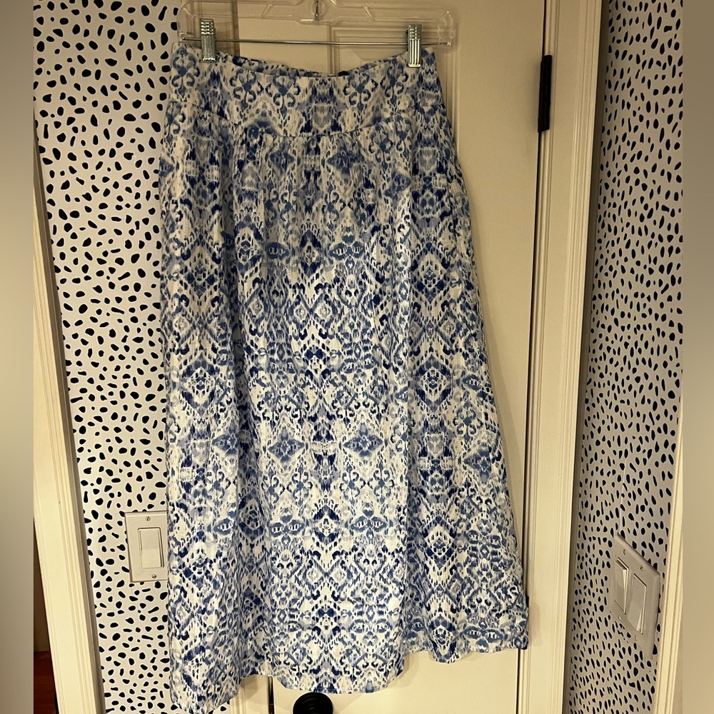 Blue “set sail” midi Skirt
